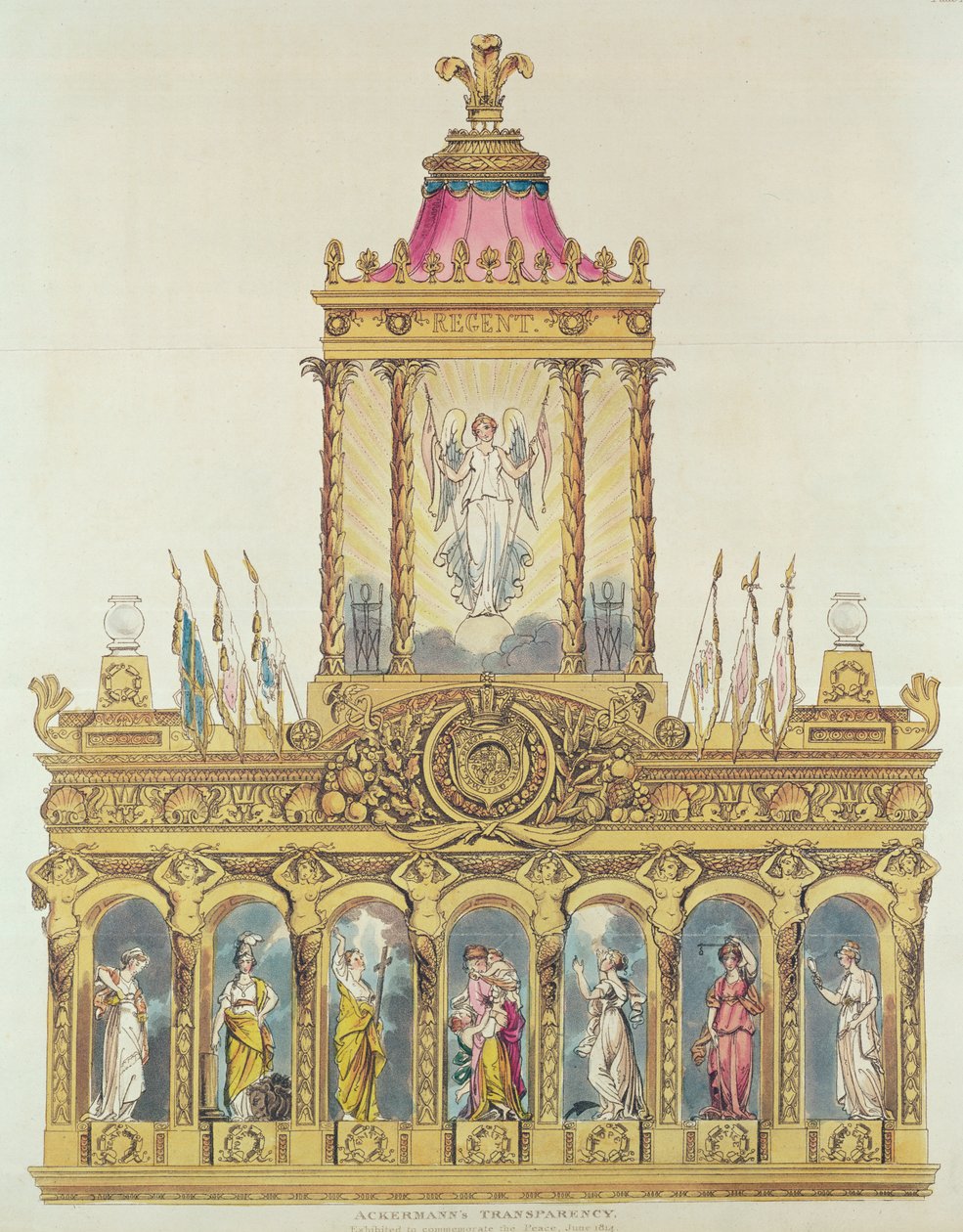 एकरमन्स पारदर्शिता, जून 1814 (रंग नक़्क़ाशी और जलीय) द्वारा अंग्रेजी स्कूल
