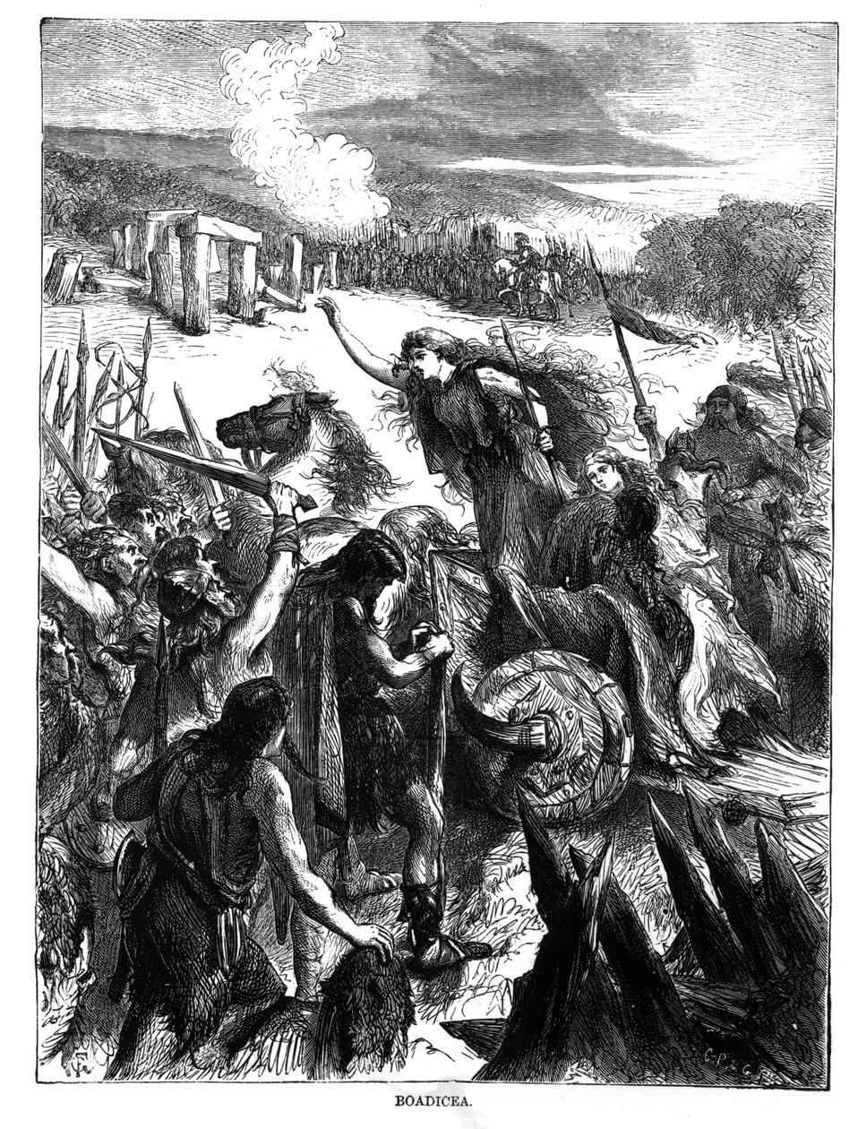 Boadicea रोमियों के खिलाफ इकेनी की स्थापना द्वारा अंग्रेजी स्कूल