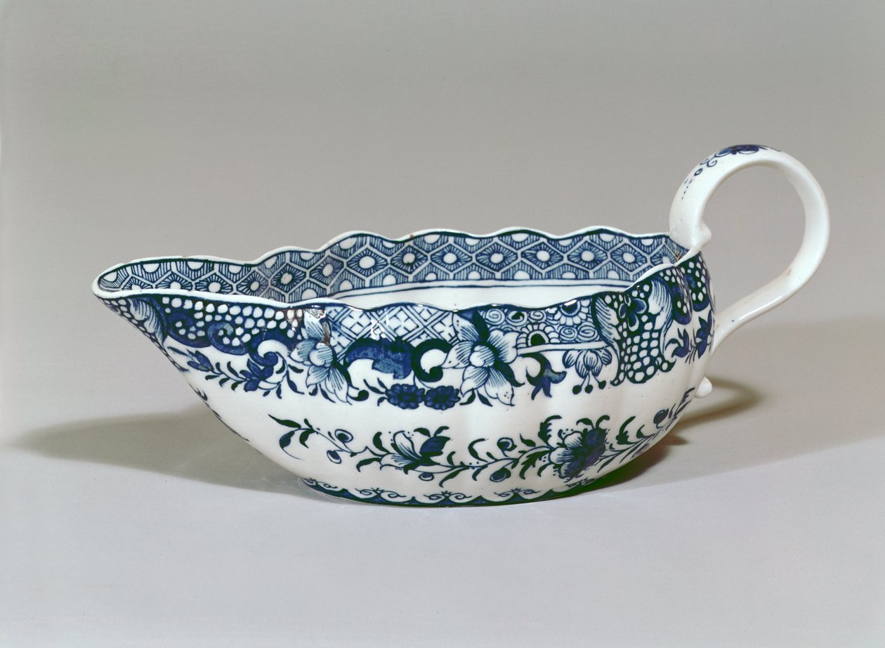 डर्बी सॉसबोट, c.1765 (चीनी मिट्टी के बरतन) द्वारा अंग्रेजी स्कूल