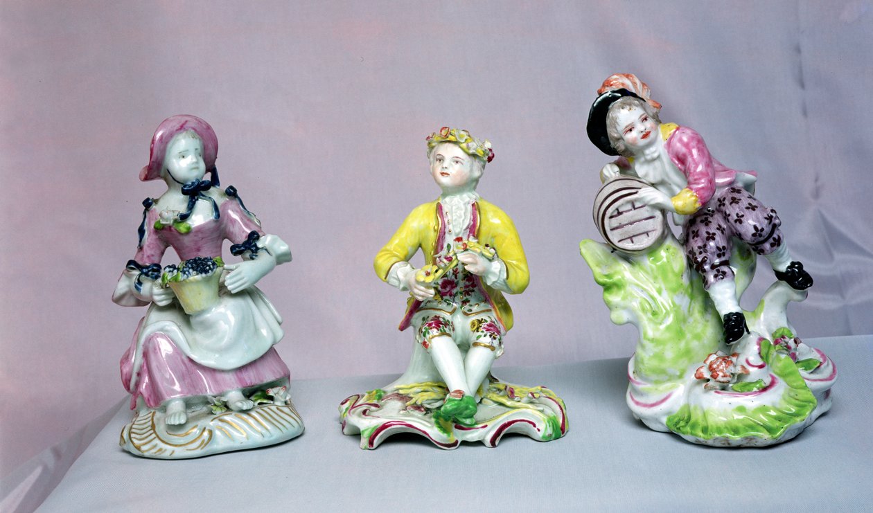 लॉन्गटन हॉल के आंकड़े, c.1755 (चीनी मिट्टी के बरतन) द्वारा अंग्रेजी स्कूल