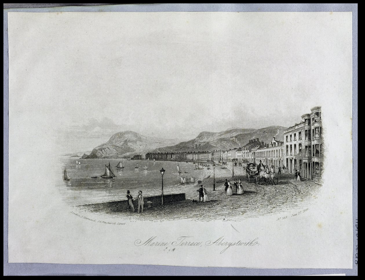 मरीन टेरेस, ऐबरिस्टविथ, 1844 (उत्कीर्णन और एक्वाटिंट) द्वारा अंग्रेजी स्कूल