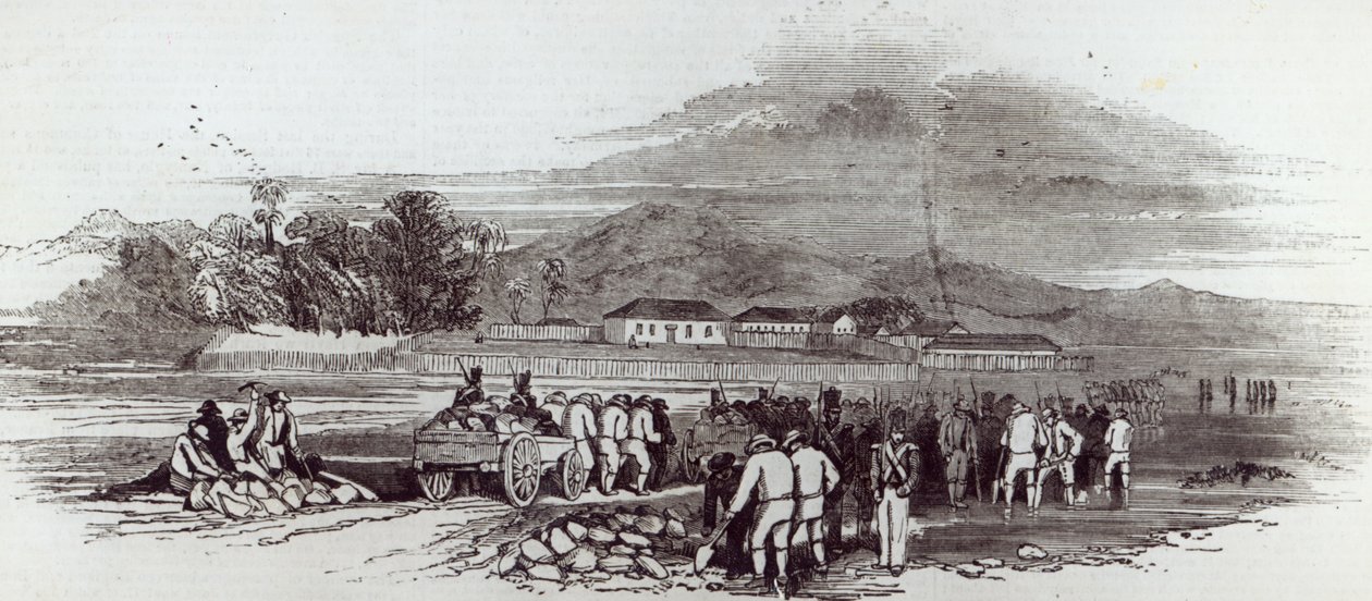 12 जून 1847 को &39;द इलस्ट्रेटेड लंदन न्यूज़&39; से नॉरफ़ॉक आइलैंड द्वारा अंग्रेजी स्कूल