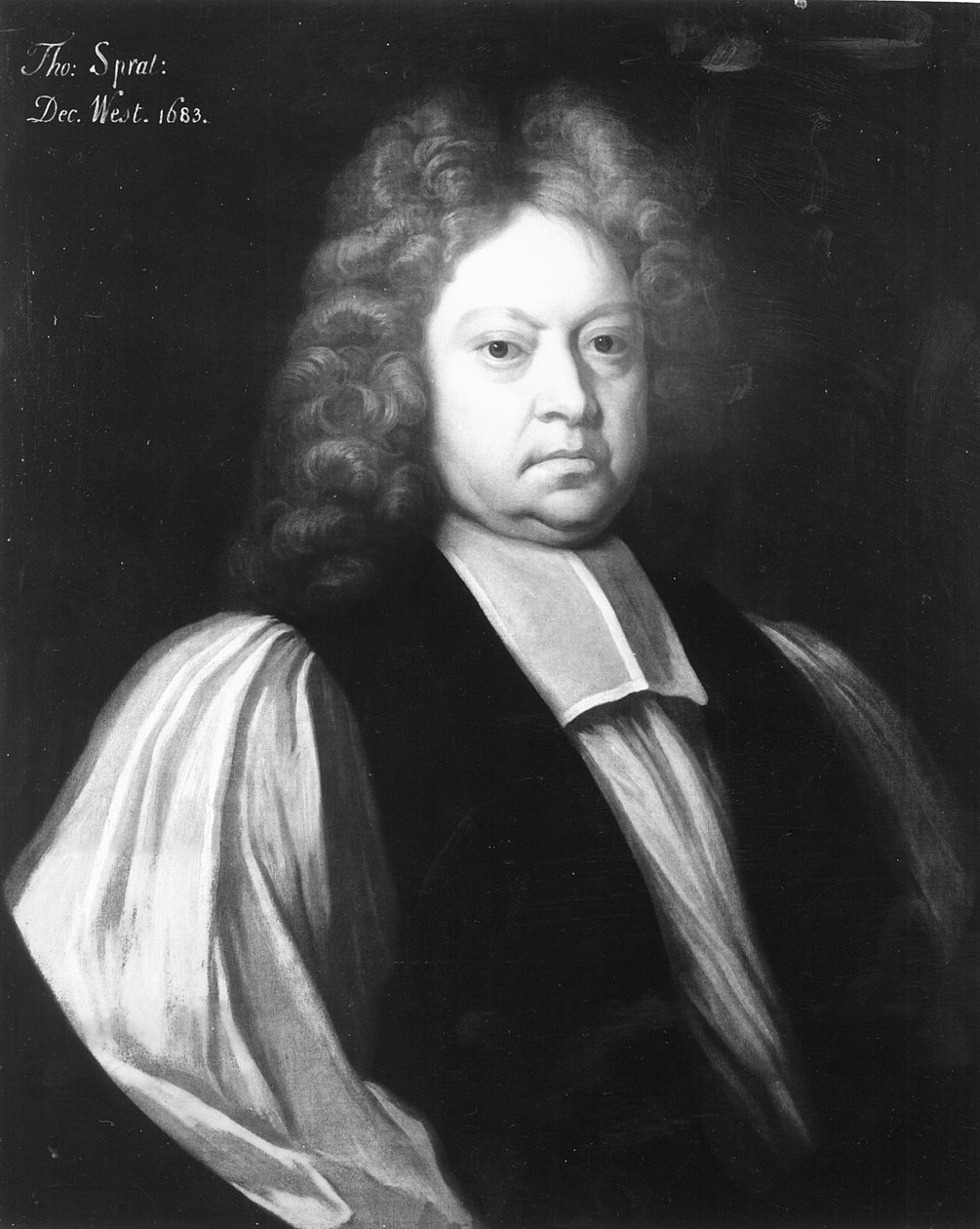थॉमस स्प्रैट (1635-1713) का पोर्ट्रेट, रोचेस्टर का बिशप और वेस्टमिंस्टर का डीन, 1683 दिसंबर द्वारा अंग्रेजी स्कूल