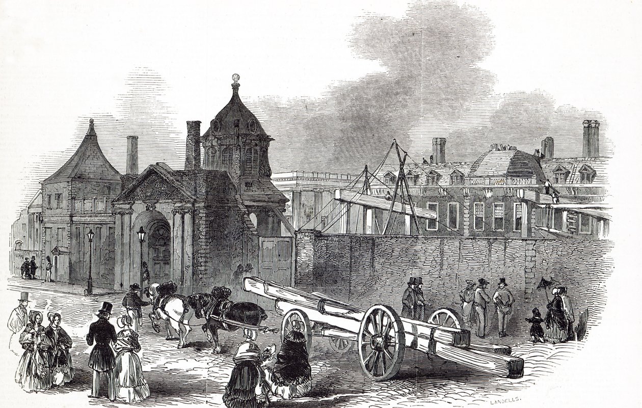 27 सितंबर 1845 को &39;द इलस्ट्रेटेड लंदन न्यूज&39; से ब्रिटिश संग्रहालय की वर्तमान स्थिति द्वारा अंग्रेजी स्कूल