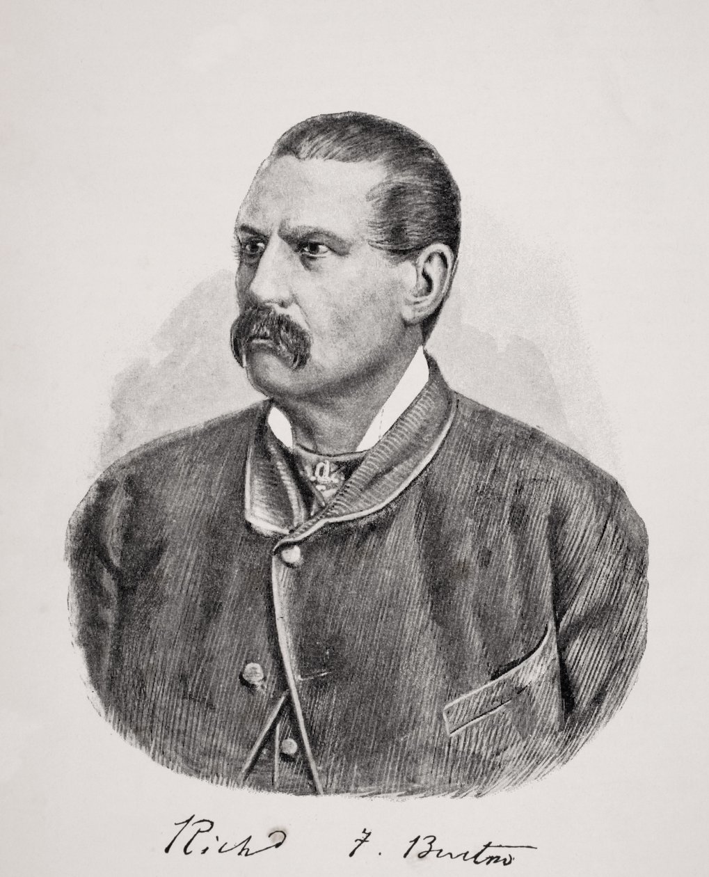 1893 में प्रकाशित इसाबेल बर्टन (1831-96) द्वारा &39;द लाइफ ऑफ कैप्टन सर रिचर्ड बर्टन, खंड II&39; से सर रिचर्ड फ्रांसिस बर्टन (1821-90) द्वारा अंग्रेजी स्कूल