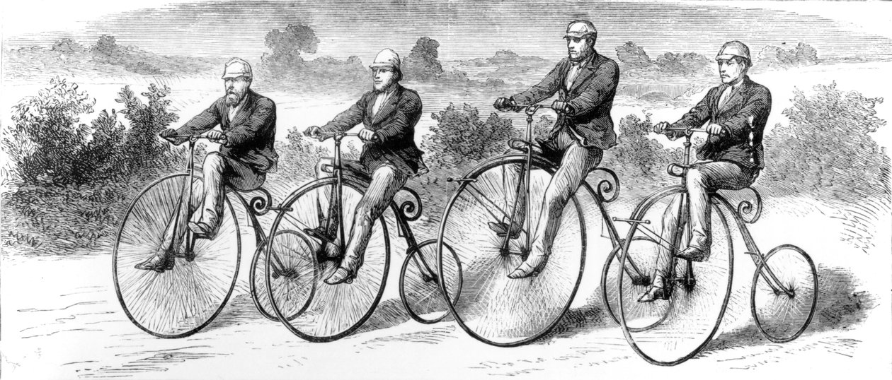 लंदन से जॉन ओ&39;ग्रोट्स की साइकिल यात्रा, &39;द ग्राफिक&39; में चित्रण, c.1870 द्वारा अंग्रेजी स्कूल