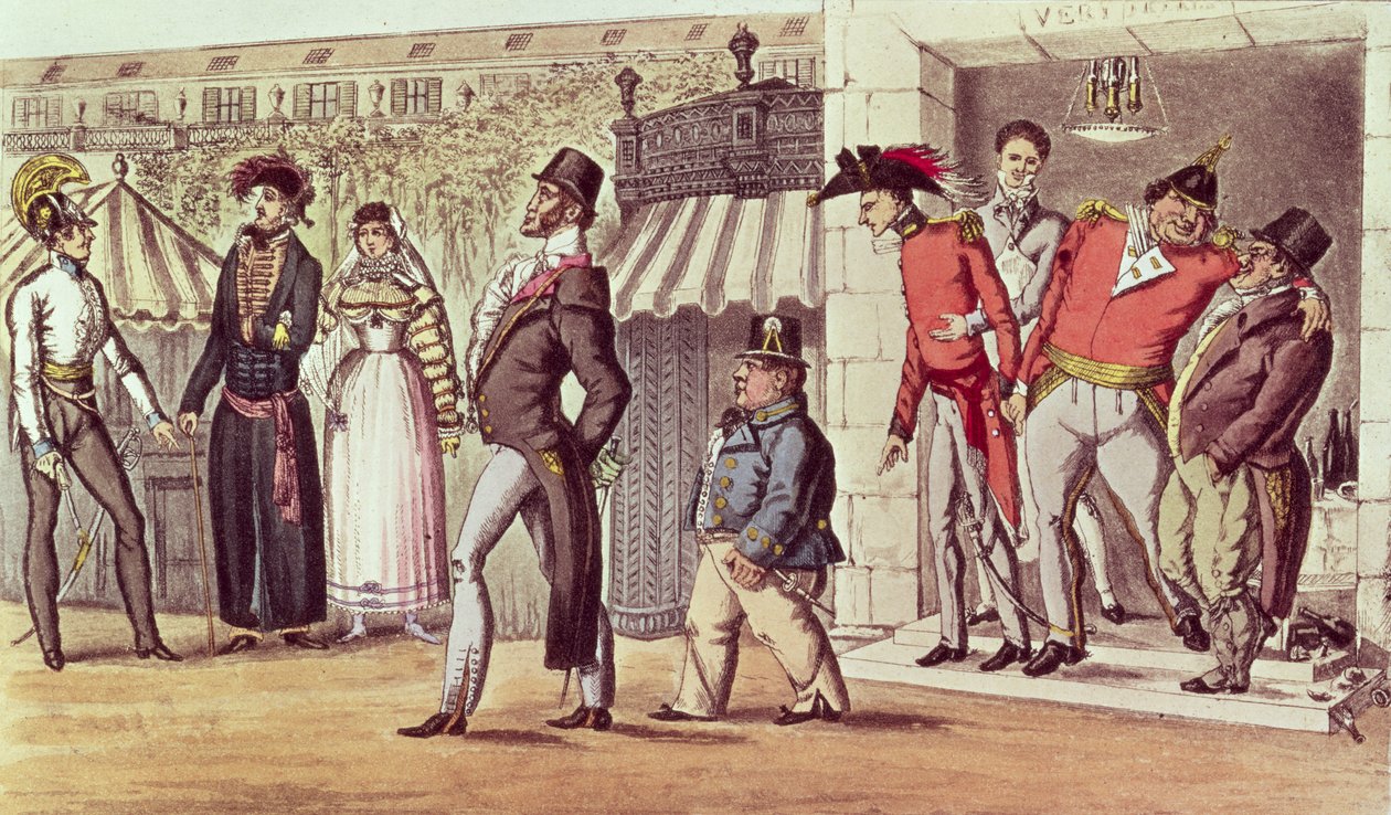 पेरिस के कब्जे, 1814. पैलैस रॉयल में अंग्रेजी आगंतुक द्वारा अंग्रेजी स्कूल