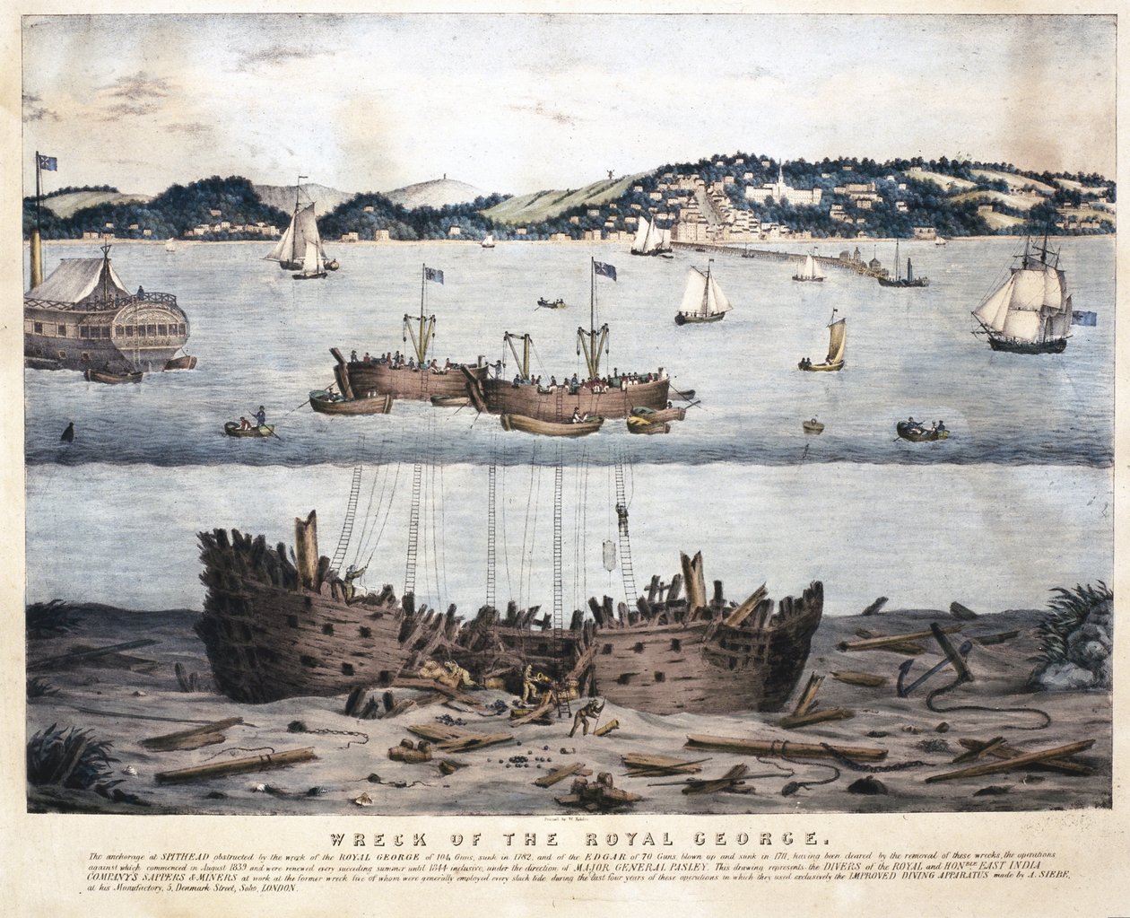 द व्रेक ऑफ द रॉयल जॉर्ज, 1845 द्वारा अंग्रेजी स्कूल