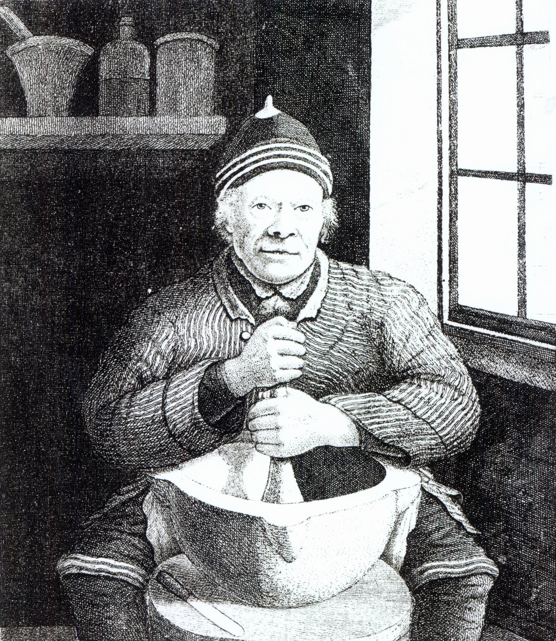 विलियम विल्सन, जिन्हें आमतौर पर मोर्टार विली कहा जाता है, की आयु 107, 1815 थी द्वारा अंग्रेजी स्कूल