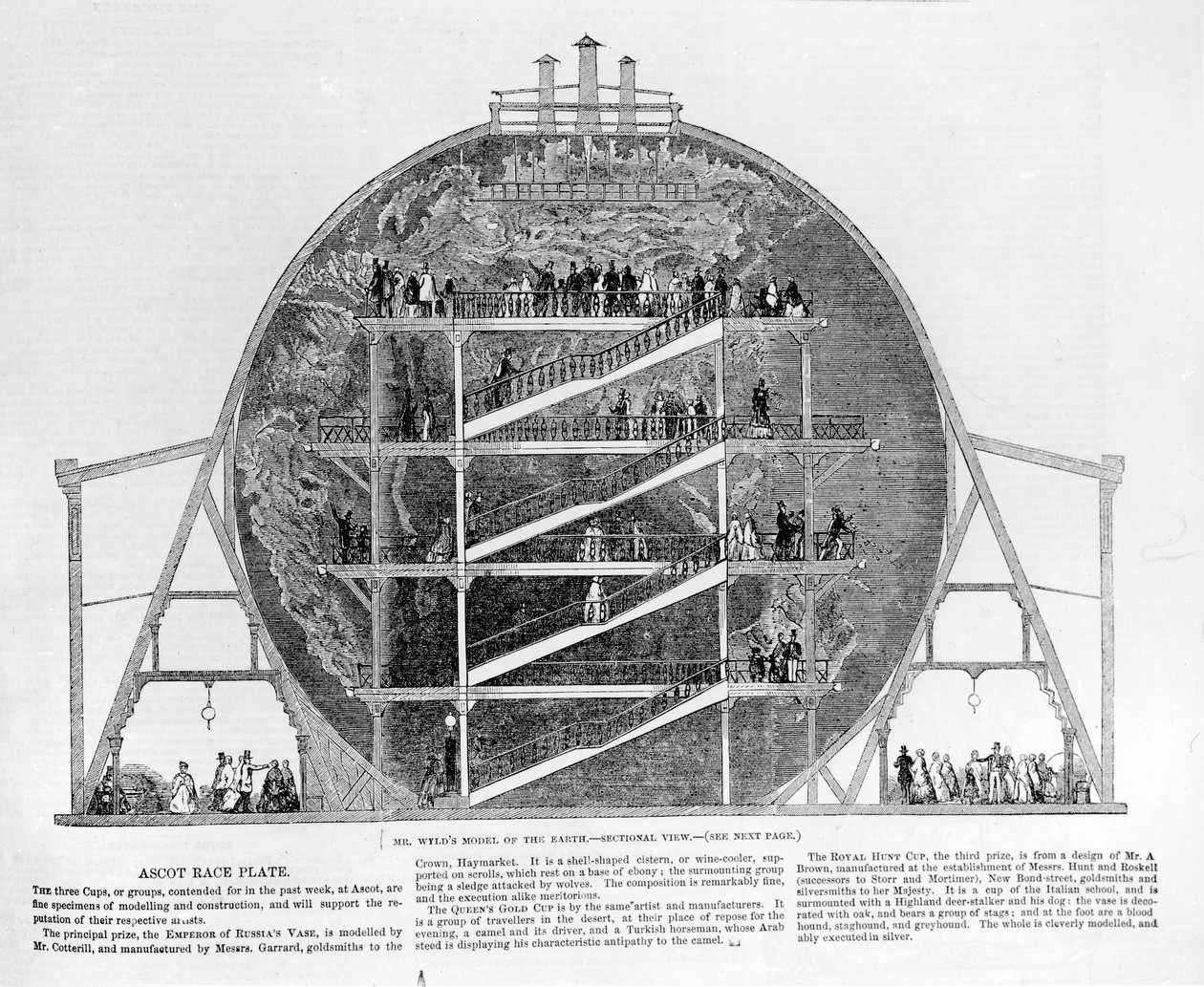 वायल्ड मॉडल ऑफ द अर्थ, 1851 द्वारा अंग्रेजी स्कूल