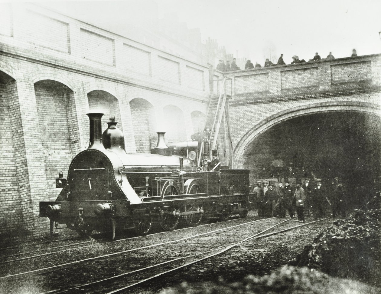 स्टैफ़ोर्ड स्ट्रीट, प्रयोगात्मक लोकोमोटिव, 1862 द्वारा अंग्रेजी फोटोग्राफर