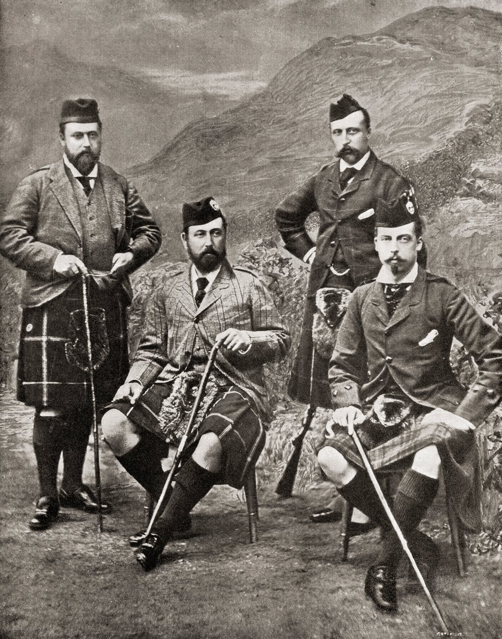 द फोर प्रिंसेस, 1881 (bw फोटो) द्वारा अंग्रेजी फोटोग्राफर