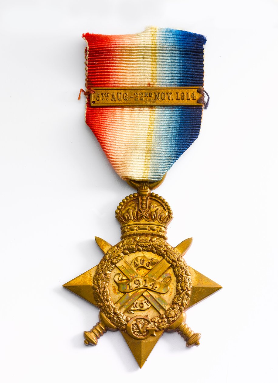 1914 स्टार, c.1917 (रेशम रिबन के साथ कांस्य) द्वारा अंग्रेजी स्कूल