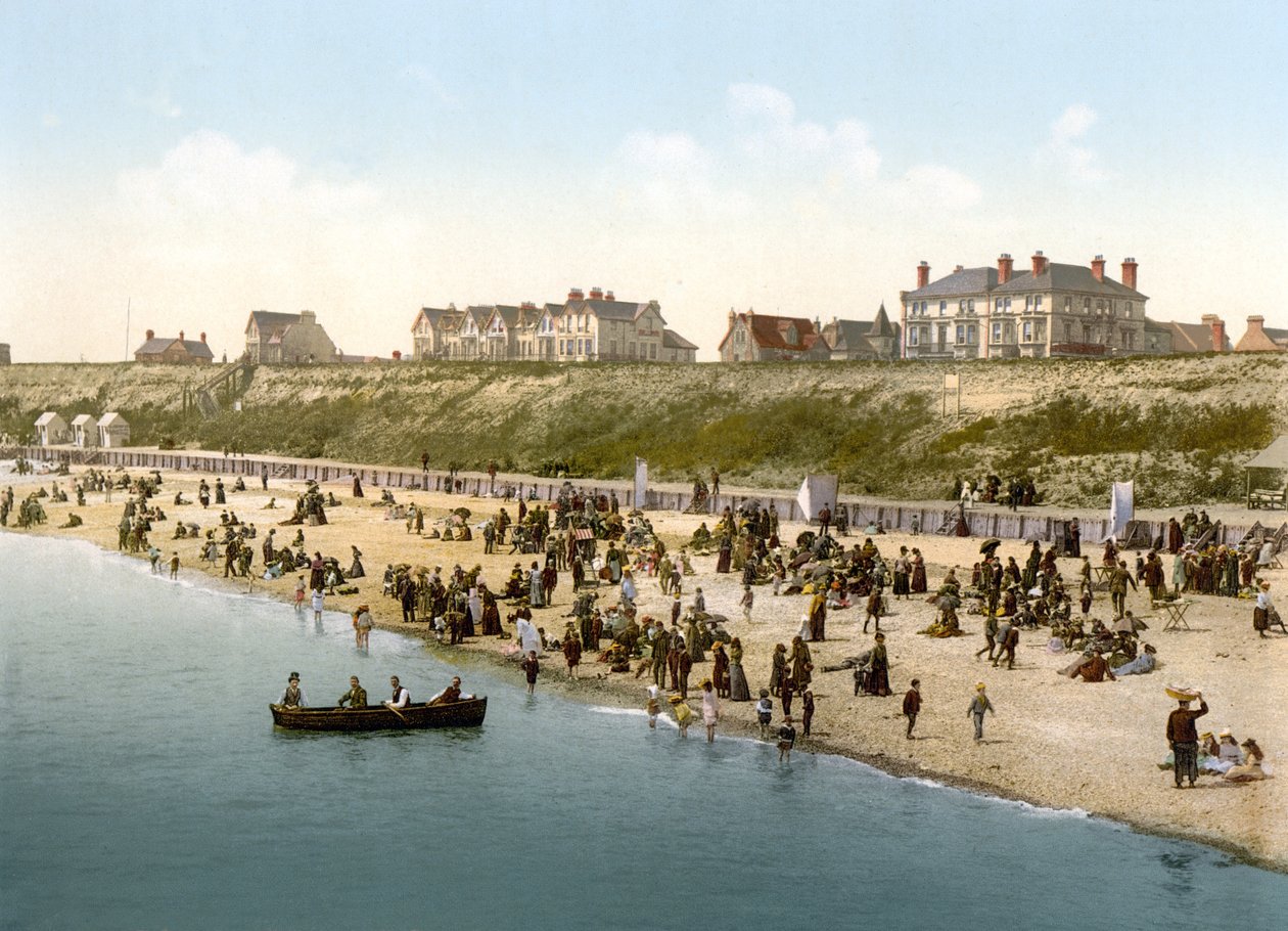 चट्टानों और समुद्र तट, Clacton-on-sea (हाथ से रंगीन फोटो) द्वारा अंग्रेजी स्कूल