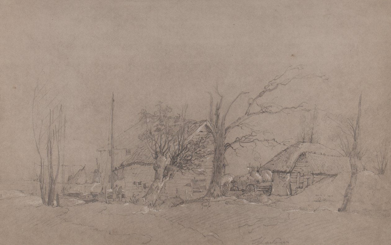 नदियों के किनारे स्थित कृषि भवन, c.1840 द्वारा अंग्रेजी स्कूल
