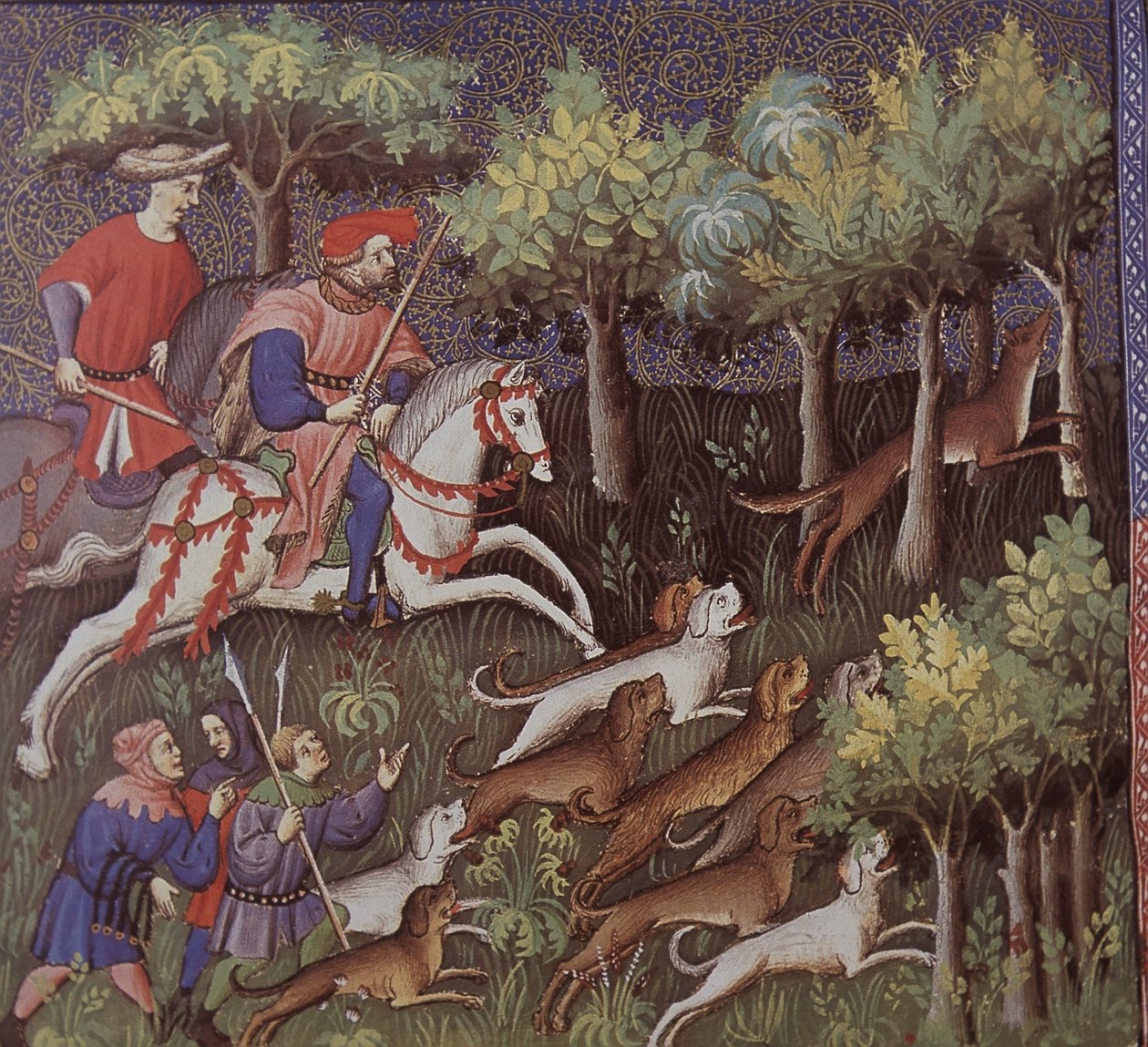 मध्यकालीन अभिजात वर्ग लोमड़ियों का शिकार करते हैं (कागज पर तापमान) द्वारा अंग्रेजी स्कूल