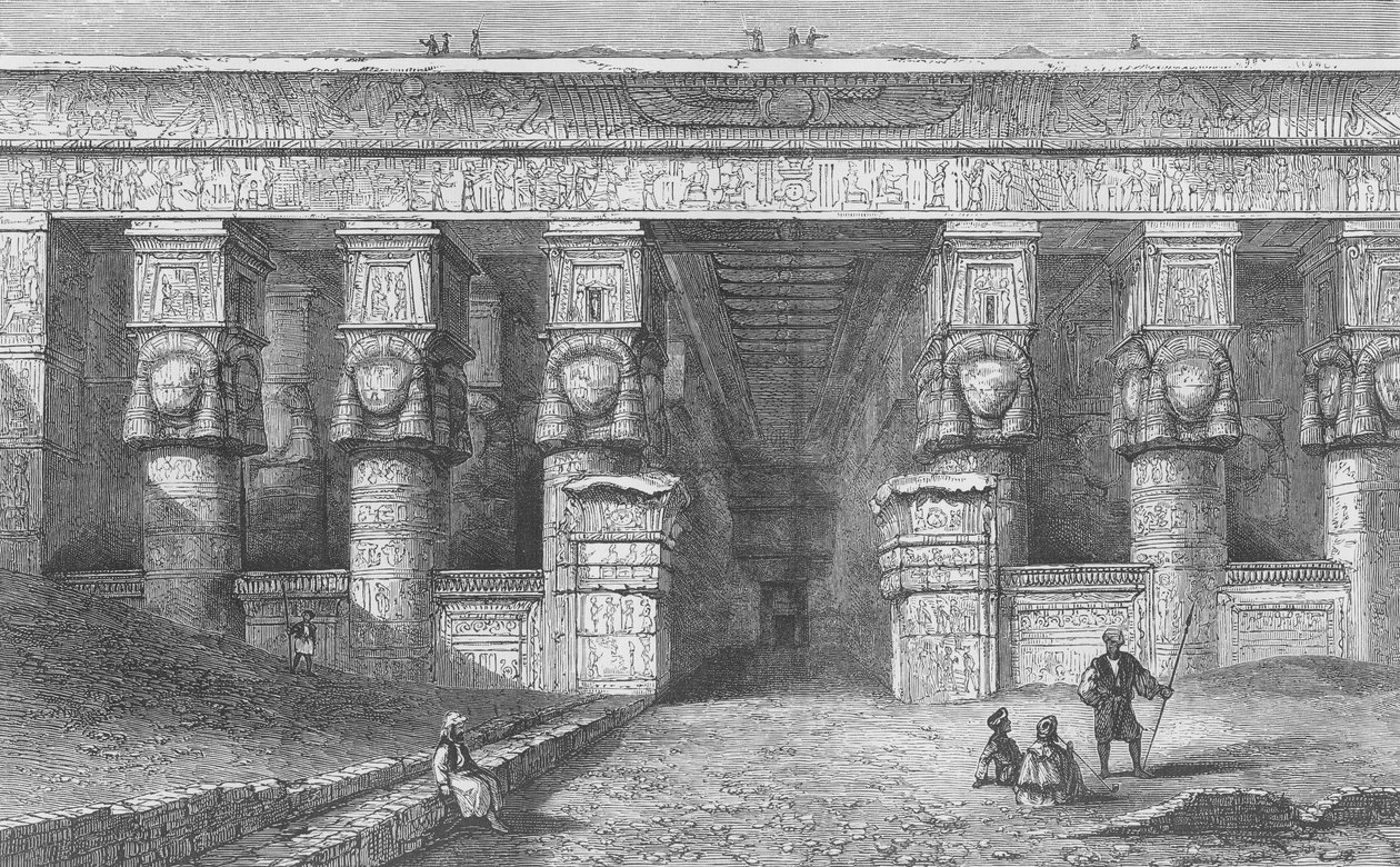 डेन्डरह के मंदिर का पोर्टिको द्वारा अंग्रेजी स्कूल