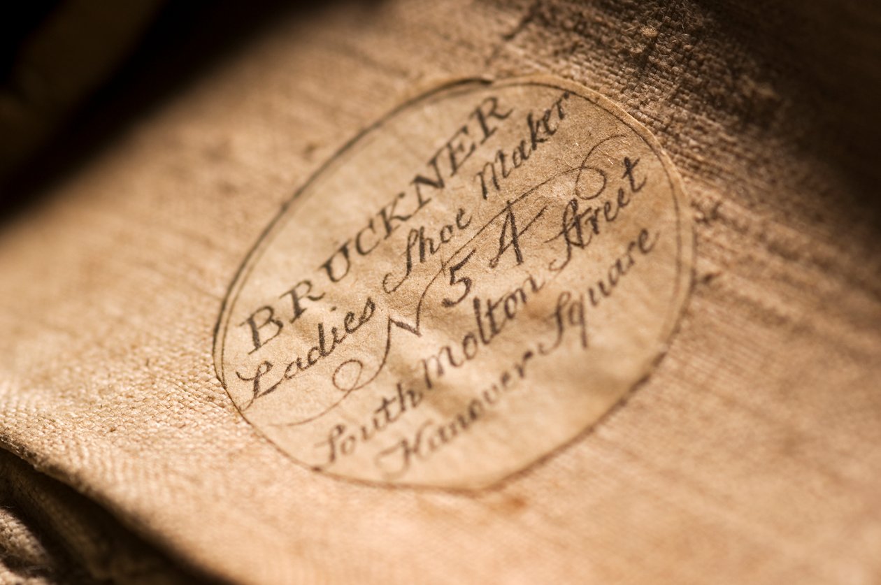जूता लेबल, 1790 (कपड़ा) द्वारा अंग्रेजी स्कूल