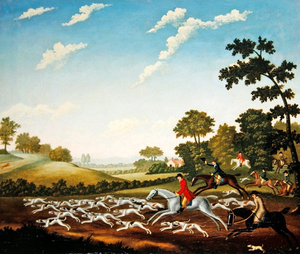 द चेज़, c.1770 (कैनवास पर तेल) द्वारा अंग्रेजी स्कूल