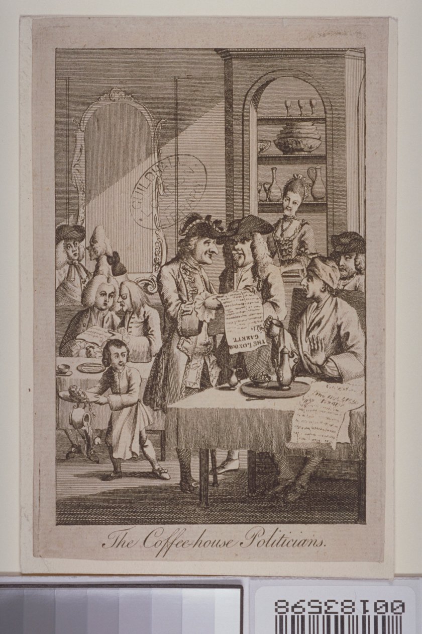 द कॉफ़ी-हाउस पॉलिटिशियन, 1772 द्वारा अंग्रेजी स्कूल