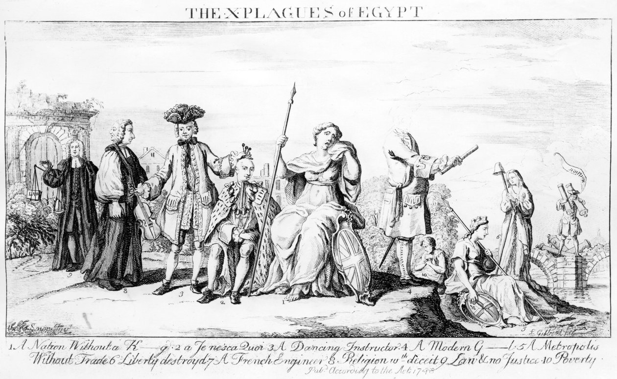 मिस्र का एक्स प्लेग, c.1749 द्वारा अंग्रेजी स्कूल