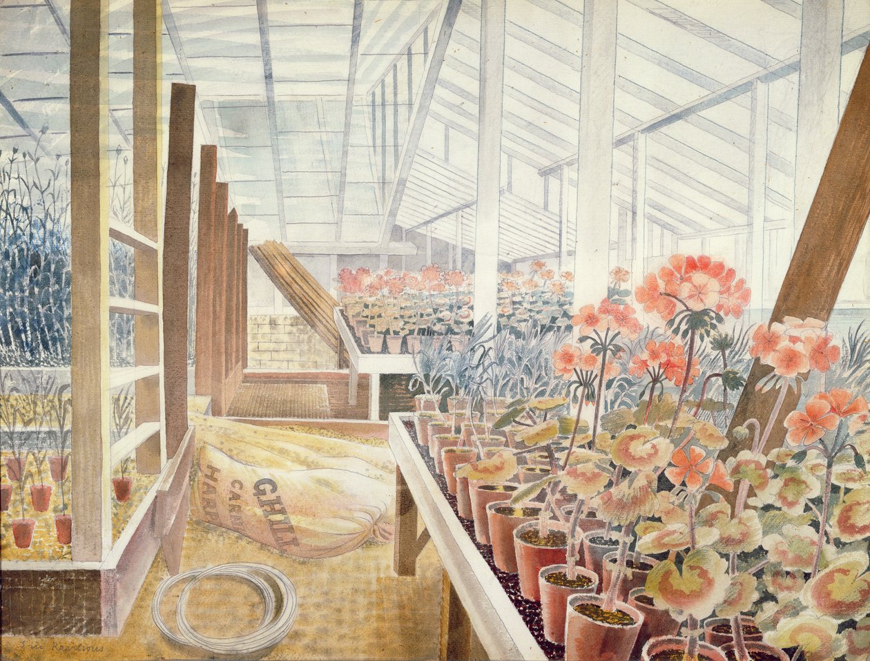 जेरेनियम और कार्नेशन्स द्वारा एरिक Ravilious