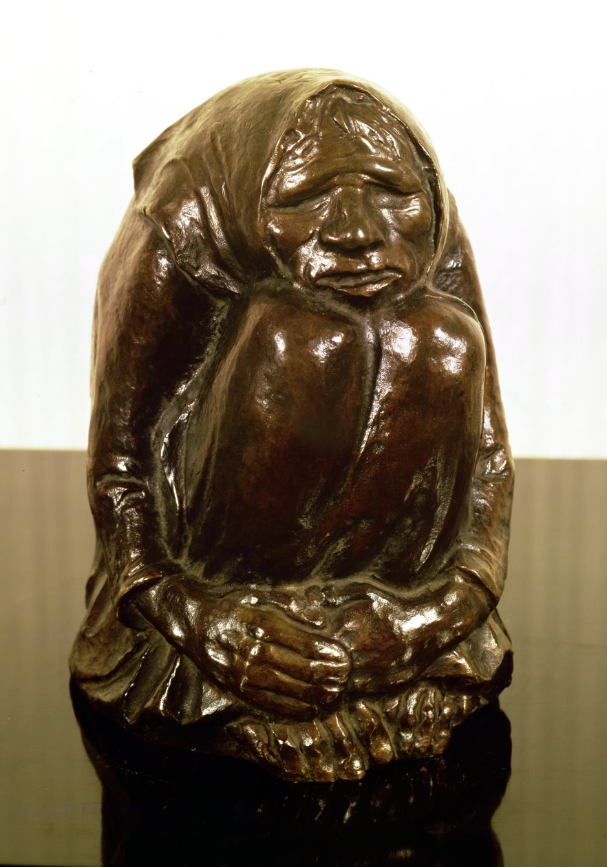 कंपकंपी बूढ़ी औरत, c.1937 (कांस्य) द्वारा अर्न्स्ट बारलाच