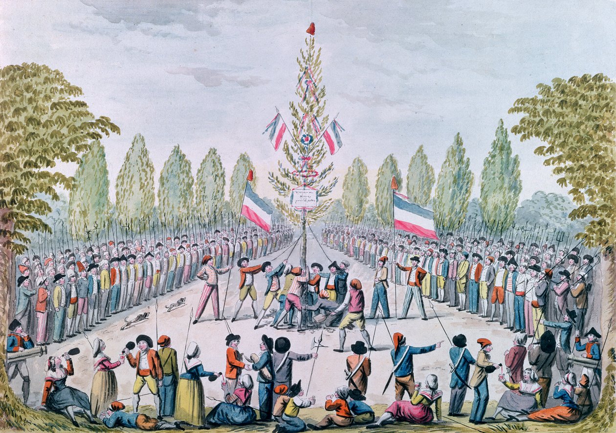 क्रांति के दौरान एक स्वतंत्रता वृक्ष का रोपण, c.1792 द्वारा एटिने बेरीकोर्ट