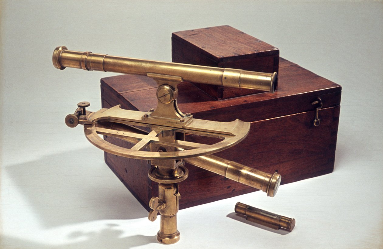 लगे हुए लकड़ी के मामले में ग्राफोमीटर, c.1830 (पीतल, लकड़ी का गिलास) द्वारा एटिने लेनिरोर