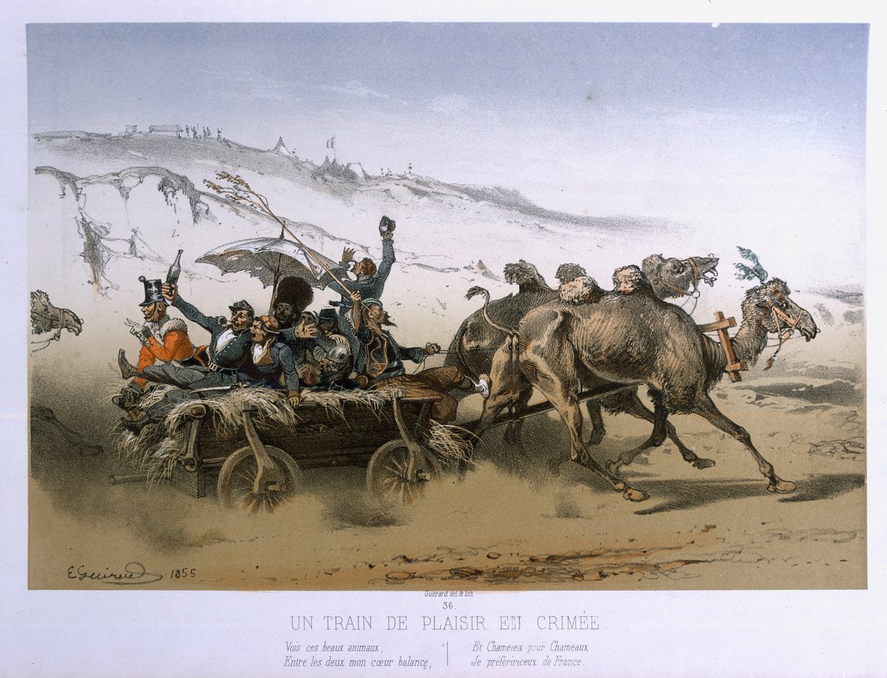 क्रीमिया में एक प्लेजर वैगन, वाइल्ड 1854-55 द्वारा प्रकाशित किया गया द्वारा यूजीन चार्ल्स फ्रेंकोइस ग्वार्ड