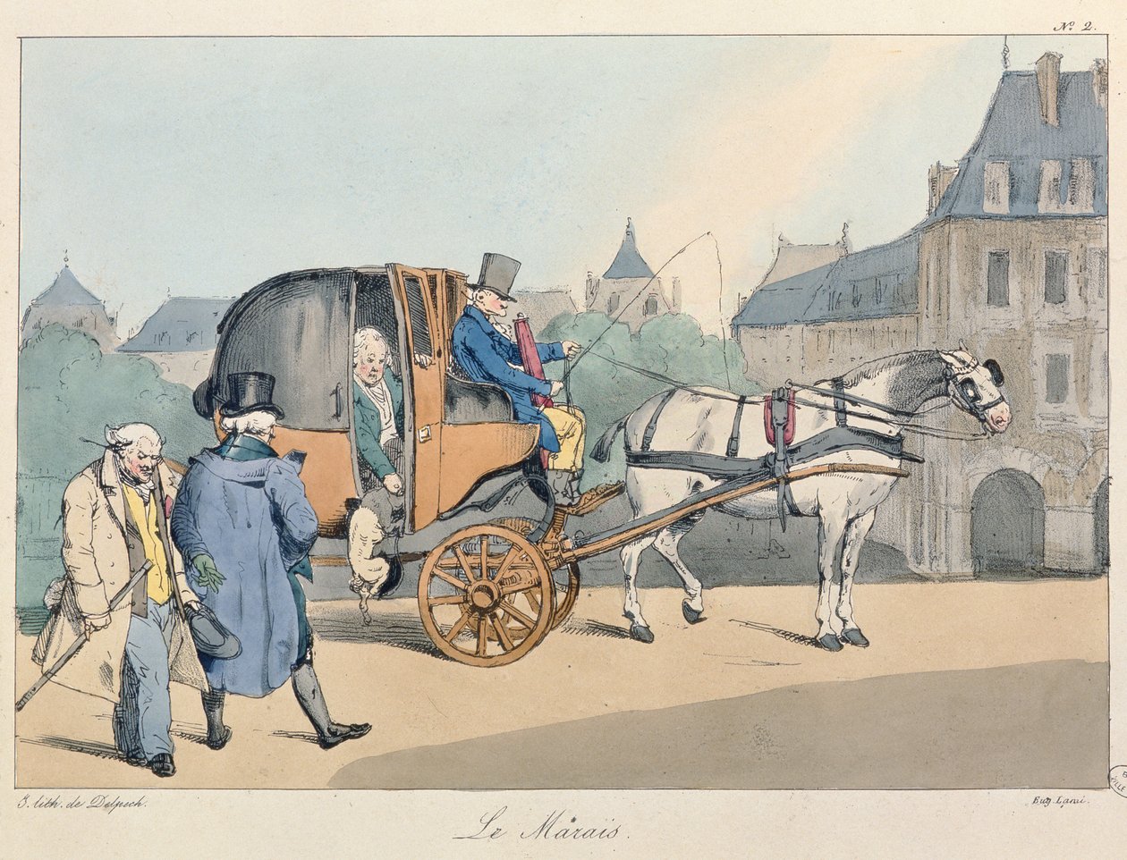 द मरैस, c.1825 (रंगीन लिथो) द्वारा यूजीन लुई लामिया
