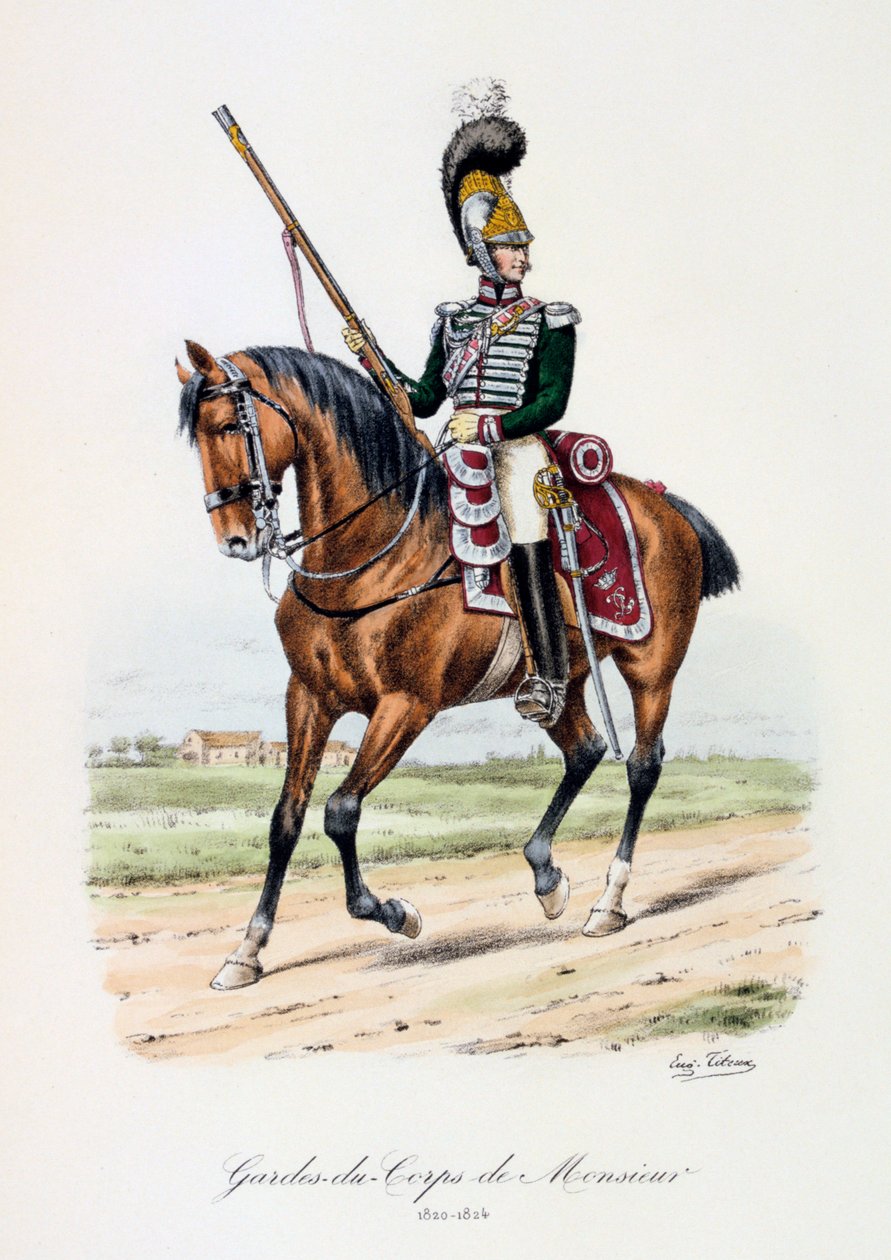 गार्ड्स-डू-कोर डी महाशय, 1820-24 द्वारा यूजीन टिटेक्स
