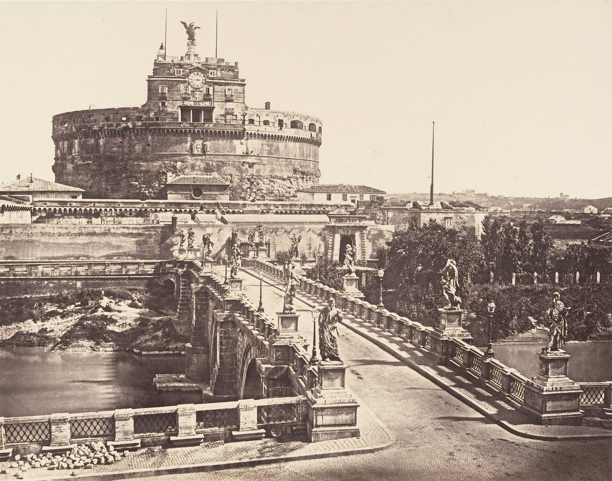 ब्रिज और कैस्टल एस एंजेलो, 1848-52। द्वारा यूजीन कांस्टेंट