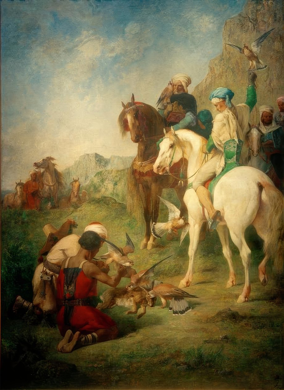 E.Fromentin, बाज़ का शिकार अल्जीरिया में द्वारा यूजीन फ्रॉमेंटिन