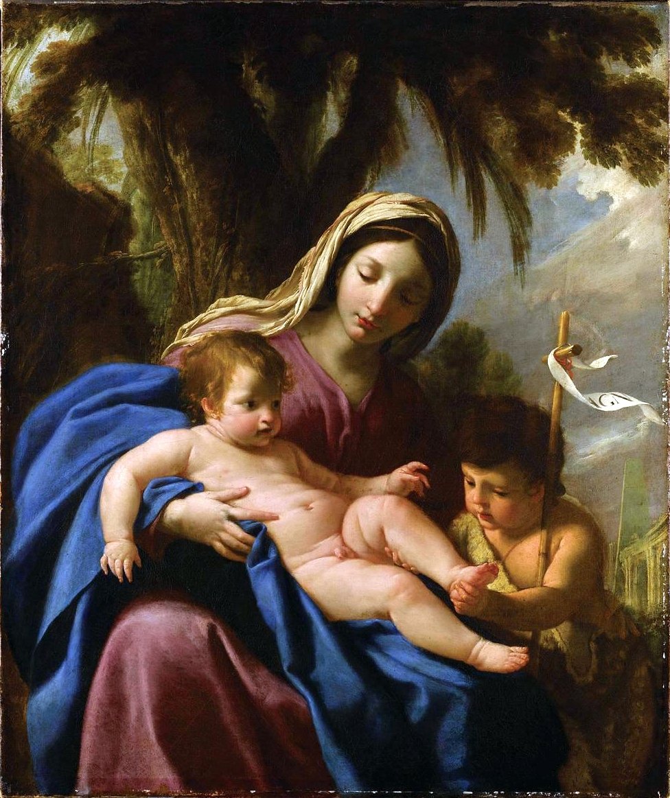 द वर्जिन एंड चाइल्ड, सेंट जॉन द बैप्टिस्टन के साथ द्वारा Eustache Le Sueur
