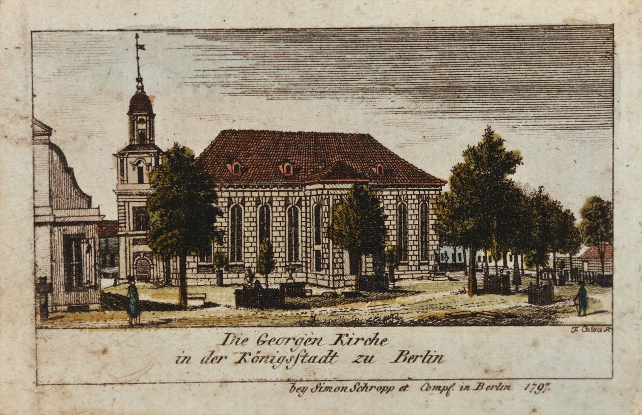 1797 में बर्लिन के कोनिग्सस्टाट में चर्च ऑफ़ सेंट जॉर्ज द्वारा एफए कैलाउ