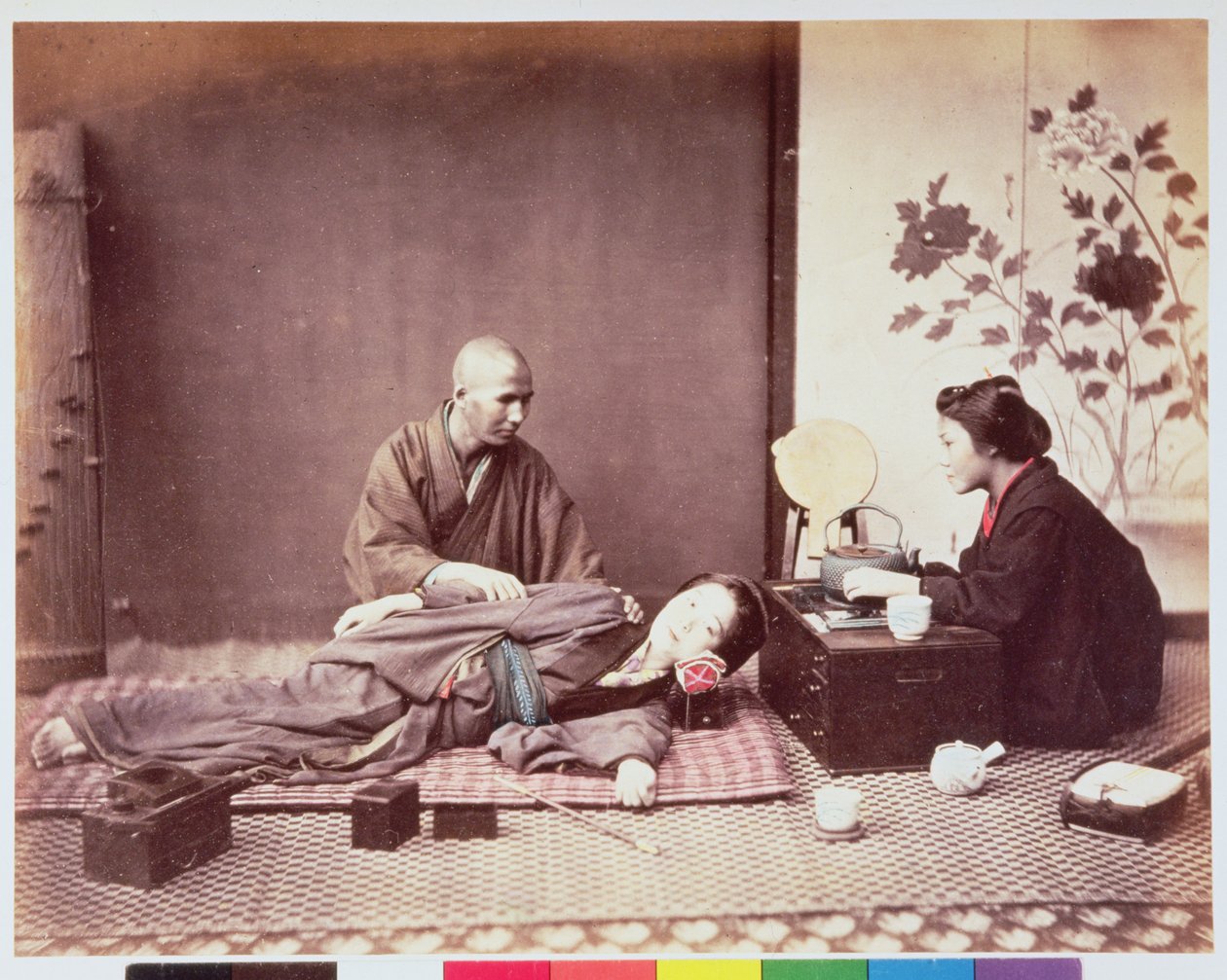 जापानी मालिश, c.1890 (एल्बम प्रिंट) द्वारा फेलिस बीटो