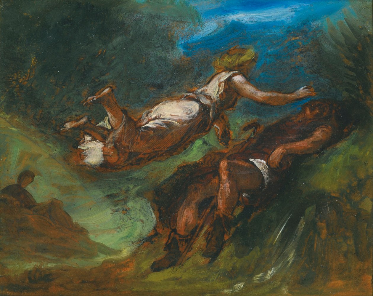 Hesiod और संग्रहालय द्वारा फर्डिनेंड विक्टर यूजीन डेलाक्रोइक्स