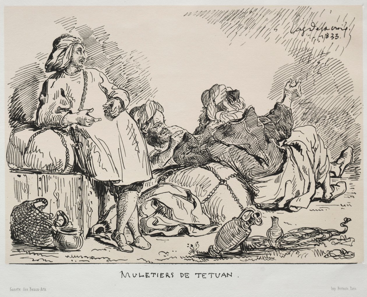 टेटुआन, 1833 के म्यूएलेटर्स। द्वारा फर्डिनेंड विक्टर यूजीन डेलाक्रोइक्स