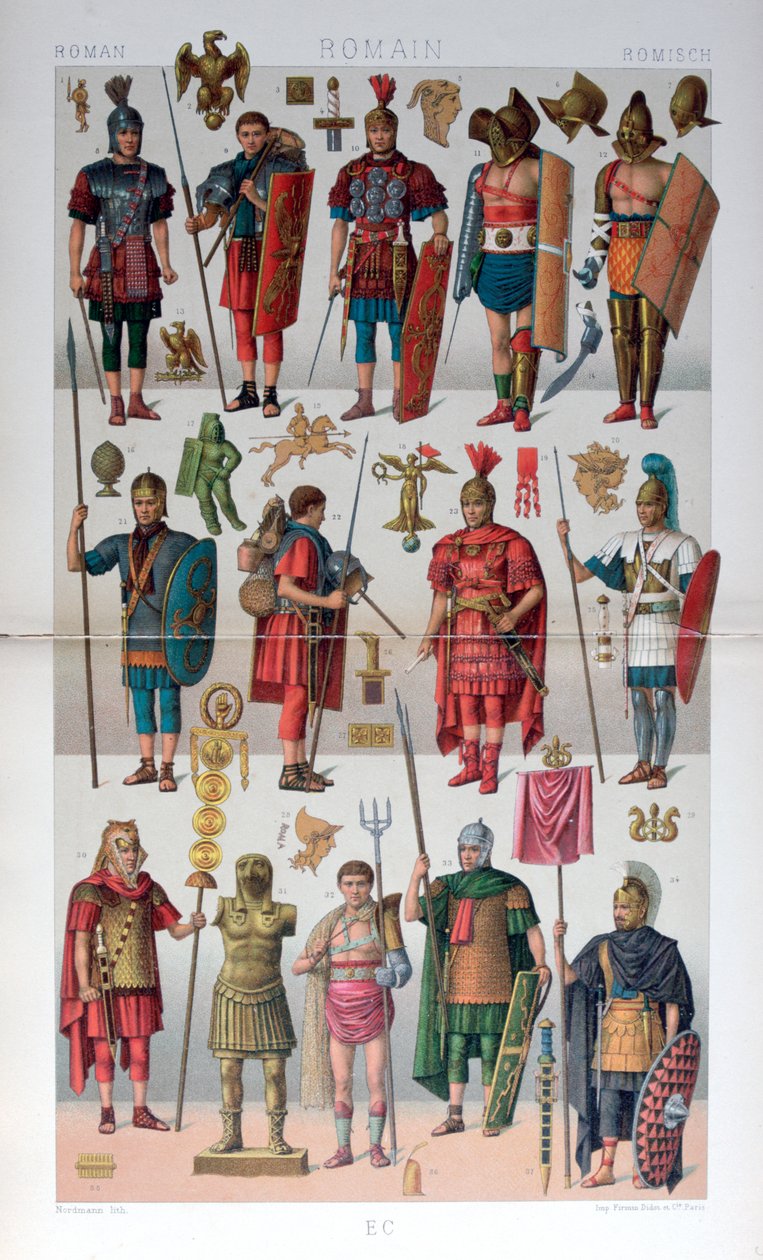 रोमन सेना और ग्लैडीएटोरियल पोशाक, c1800-1836 द्वारा फ़िरमिन दीदोट