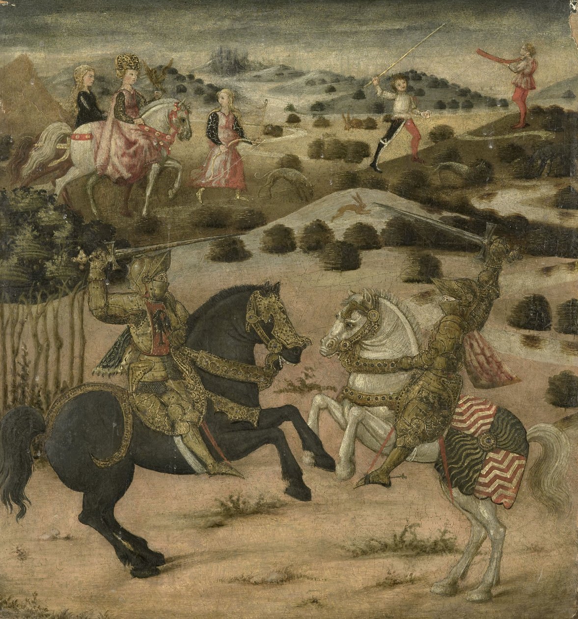 लीजेंड ऑफ़ अ नाइट (एक कैसोन का अंत पैनल), 1450-74 (पैनल) द्वारा फ्लोरेंटाइन स्कूल
