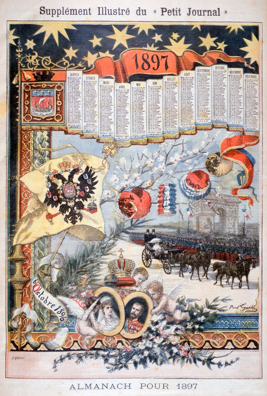 1897 का कैलेंडर। द्वारा Fortuné Méaulle