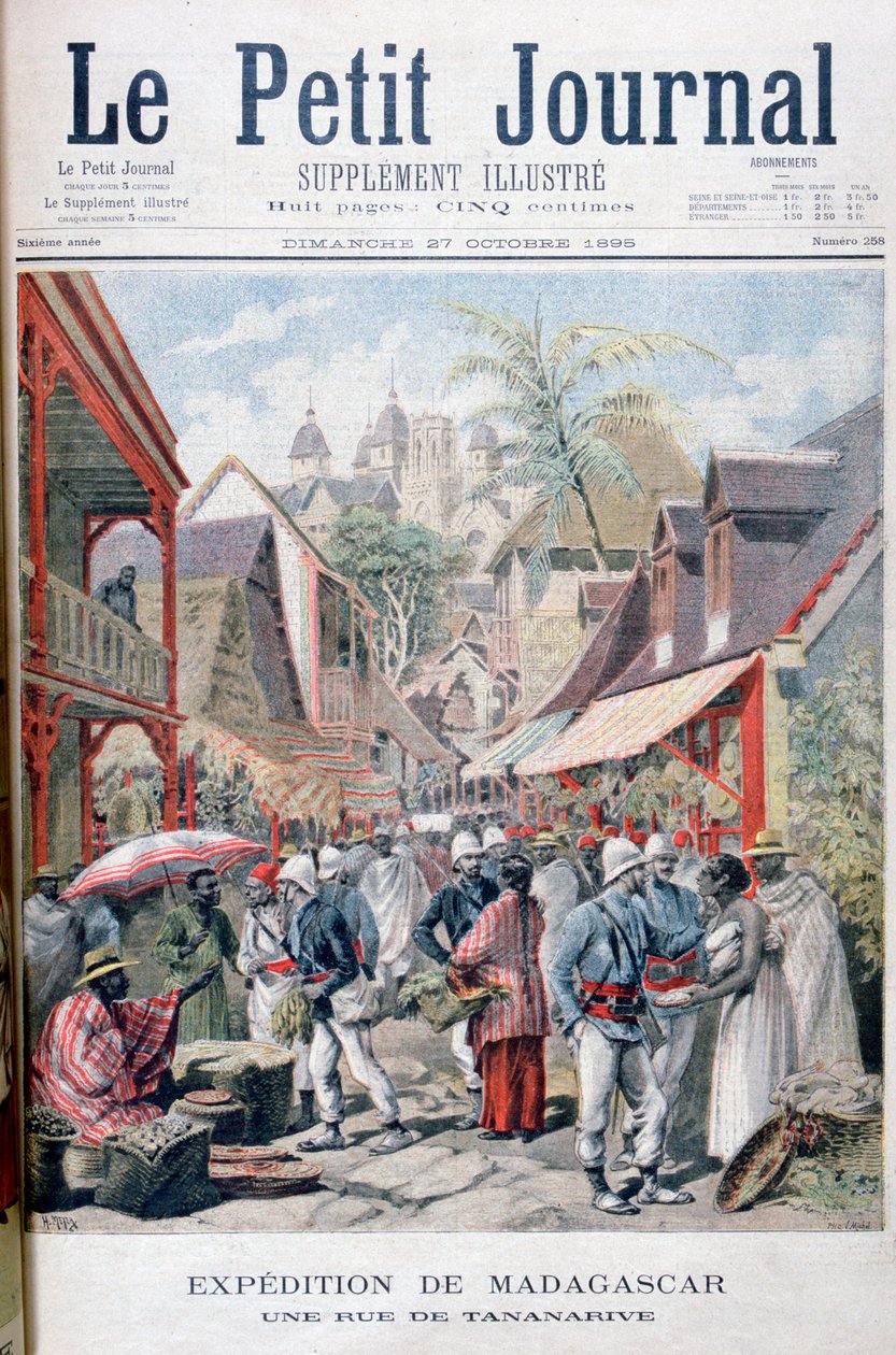 1895 की मेडागास्कर की राजधानी तानानारिव एंटानानारिवो द्वारा Fortuné Méaulle
