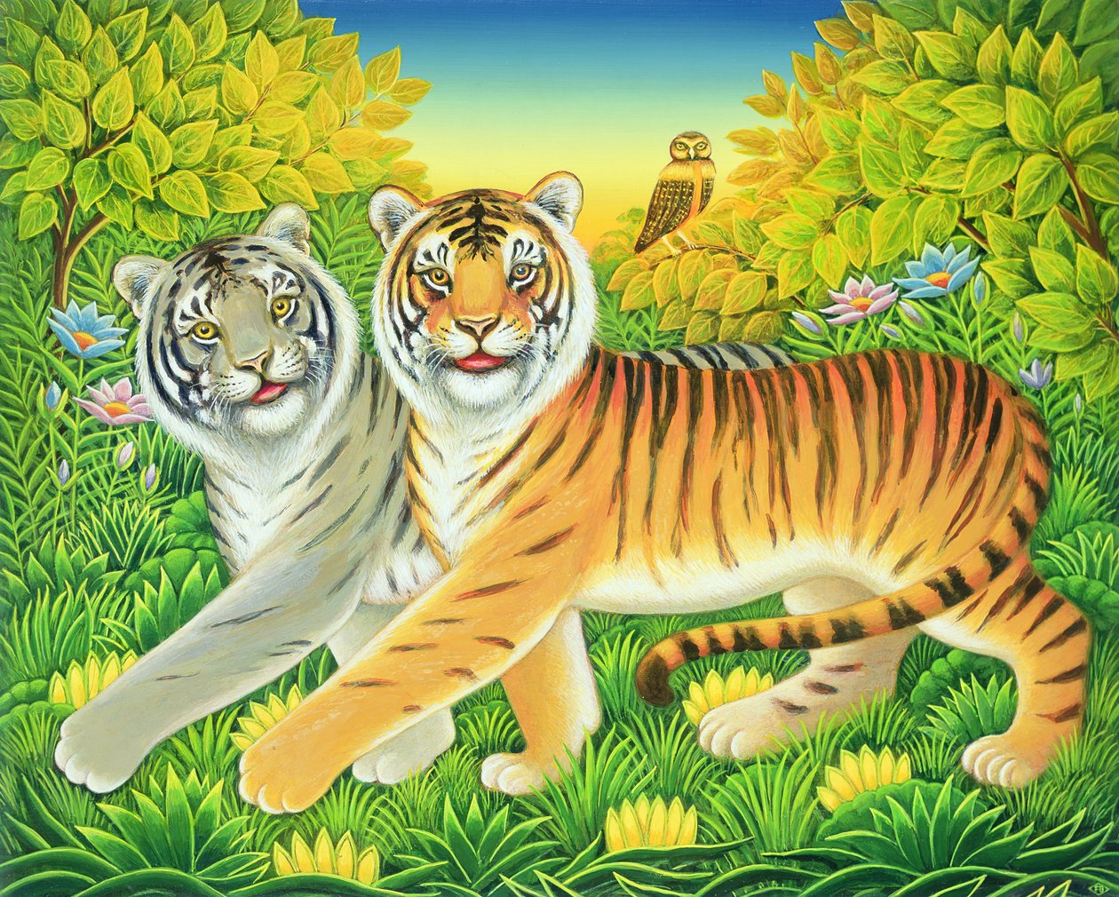 टाइगरटाइगर, 2002 (पैनल पर तेल और तड़का) द्वारा फ्रांसिस ब्रूमफील्ड
