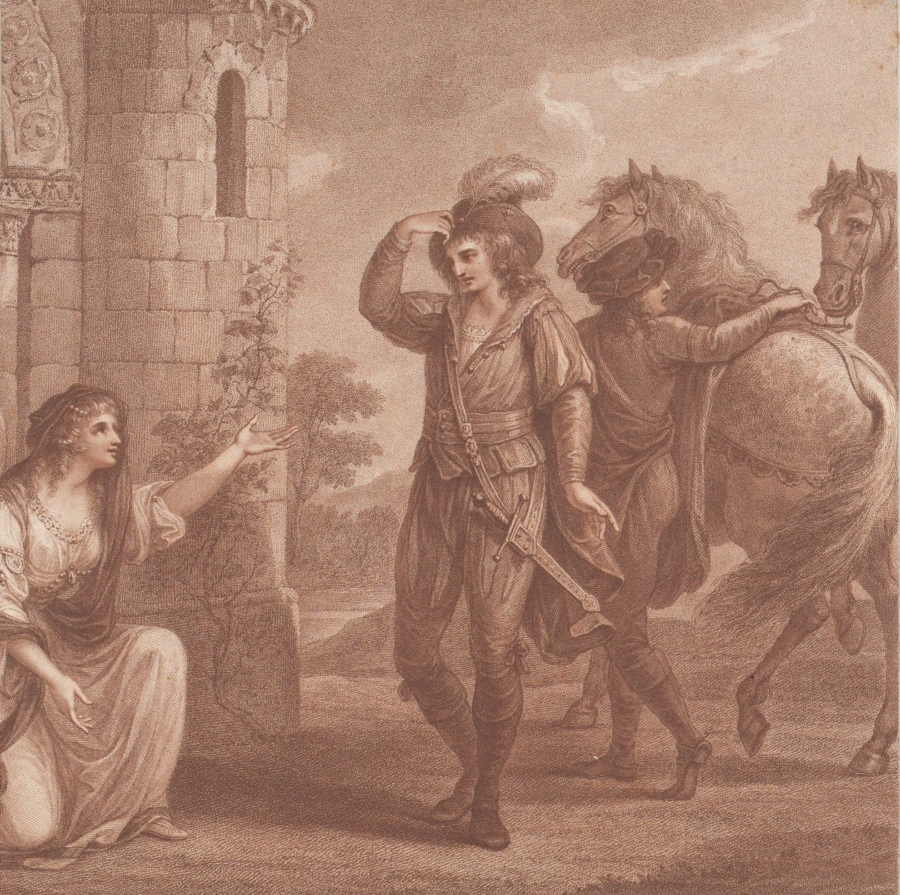 प्रिंस एडमंड, सरनाम'ड आयरनसाइड और एल्गिथा, 1786। द्वारा फ्रांसेस्को बार्टोलोजी