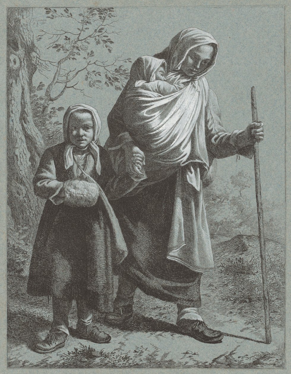 दो बच्चों वाली किसान महिला, 1764। द्वारा फ्रांसेस्को लंदनियो