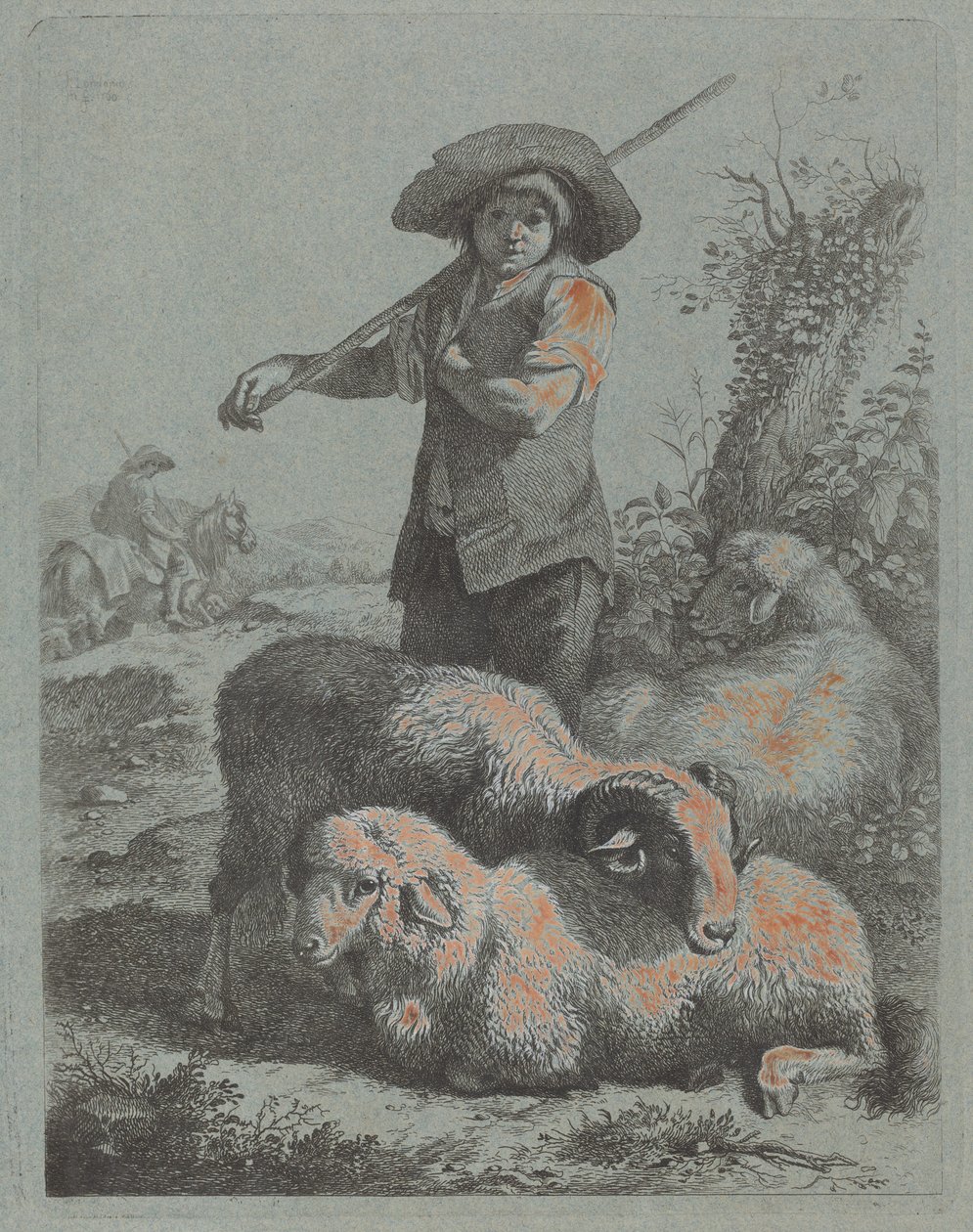 स्थायी शेफर्ड, 1760। द्वारा फ्रांसेस्को लंदनियो