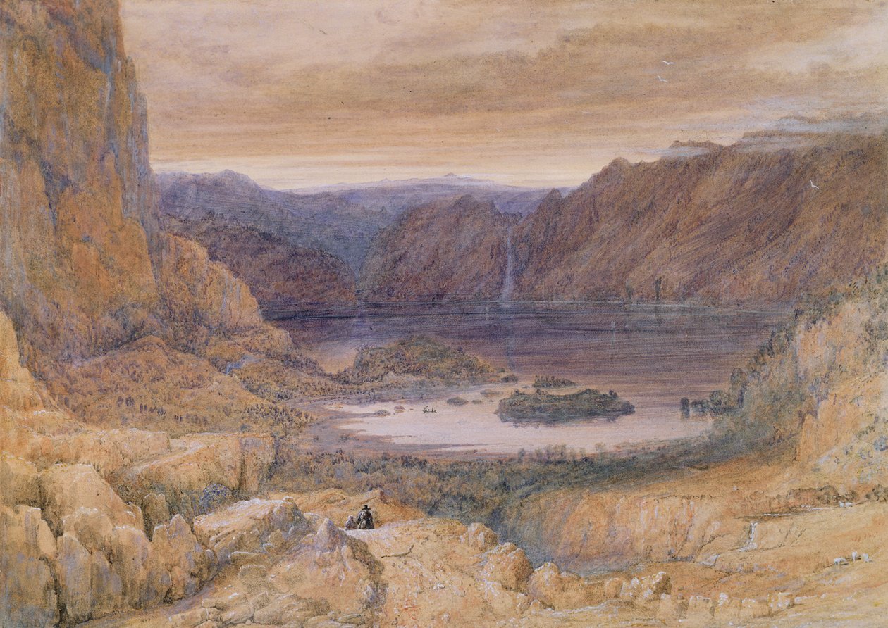 माउंटेन लेक, नॉर्वे, c.1827 (wc und gouache on paper) द्वारा फ्रांसिस डेनबी