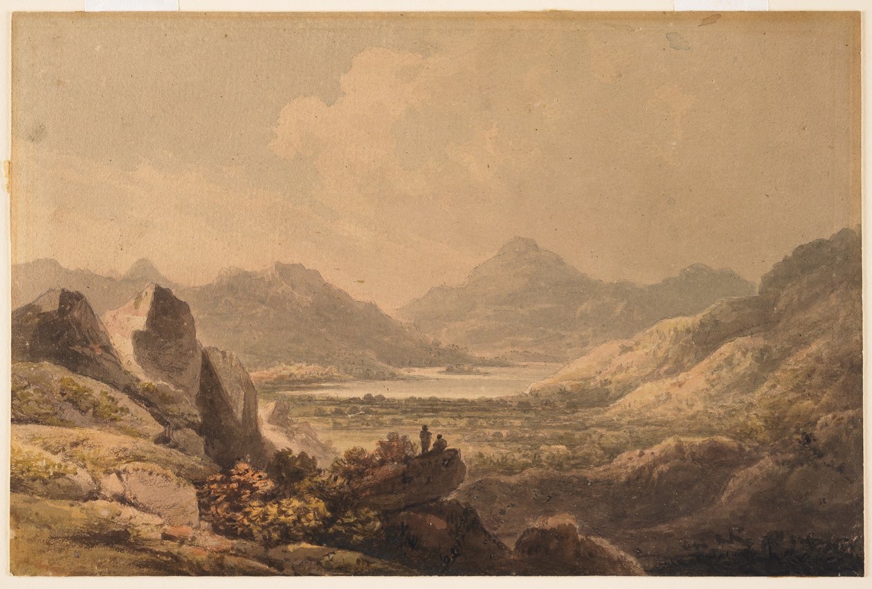 लेक लैंडस्केप (किलार्नी), 19 वीं शताब्दी की शुरुआत (कागज पर डब्ल्यूसी und ग्रेफाइट) द्वारा फ्रांसिस निकोलसन