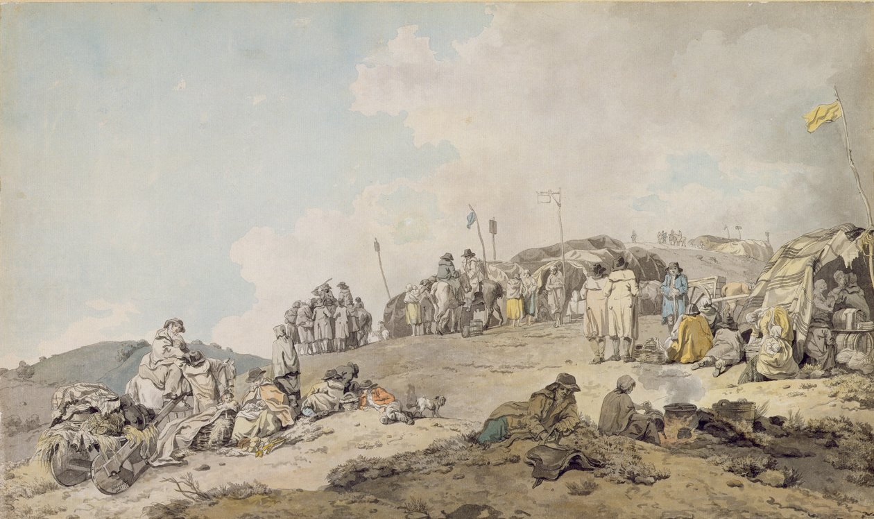 डोनीब्रुक मेला, 1782 (कागज पर कलम, स्याही और wc) द्वारा फ्रांसिस व्हीटली